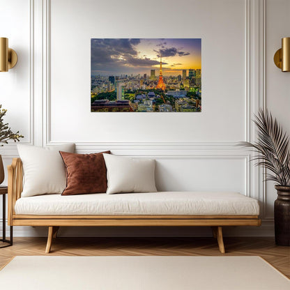 Tokyo Skyline at Sunset | Cityscape Photography Print | Japan Travel Poster