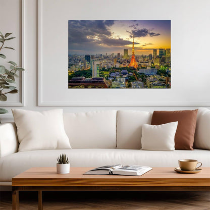 Tokyo Skyline at Sunset | Cityscape Photography Print | Japan Travel Poster