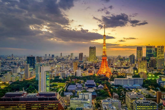 Tokyo Skyline at Sunset | Cityscape Photography Print | Japan Travel Poster