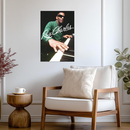 Ray Charles at the Piano | Music Legend Photography | Vintage Soul Musician Poster - Music Poster