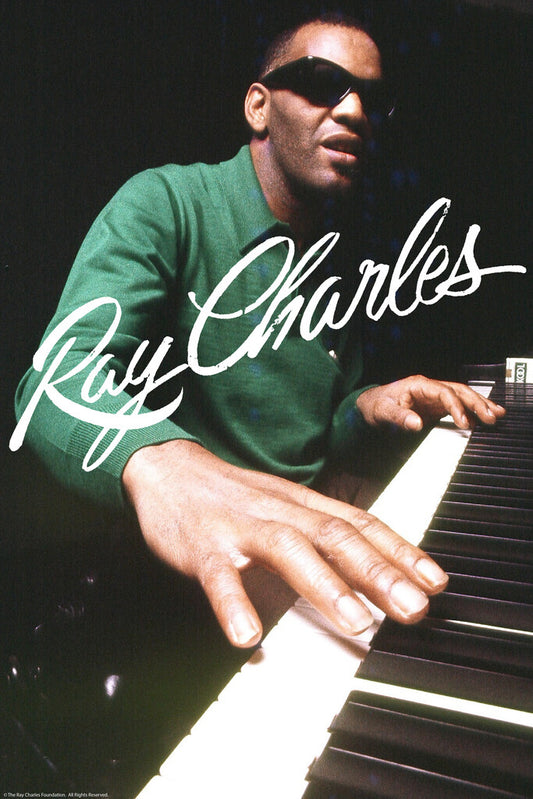 Ray Charles at the Piano | Music Legend Photography | Vintage Soul Musician Poster - Music Poster