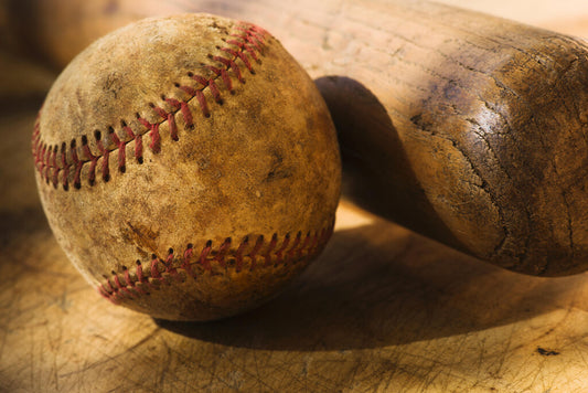 Vintage Baseball and Bat | Moody Sports Photography | Rustic Wall Art Poster - Sports Poster