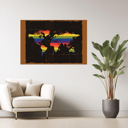 World Map | Rainbow Pride LGBT Map Poster