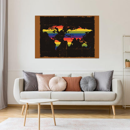 World Map | Rainbow Pride LGBT Map Poster