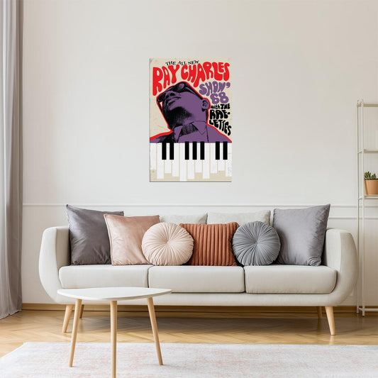 Ray Charles 68 Show | Vintage Concert Poster | Soul & Blues Wall Art