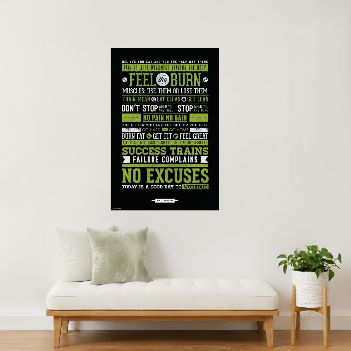 Feel the Burn | Gym Motivational Poster