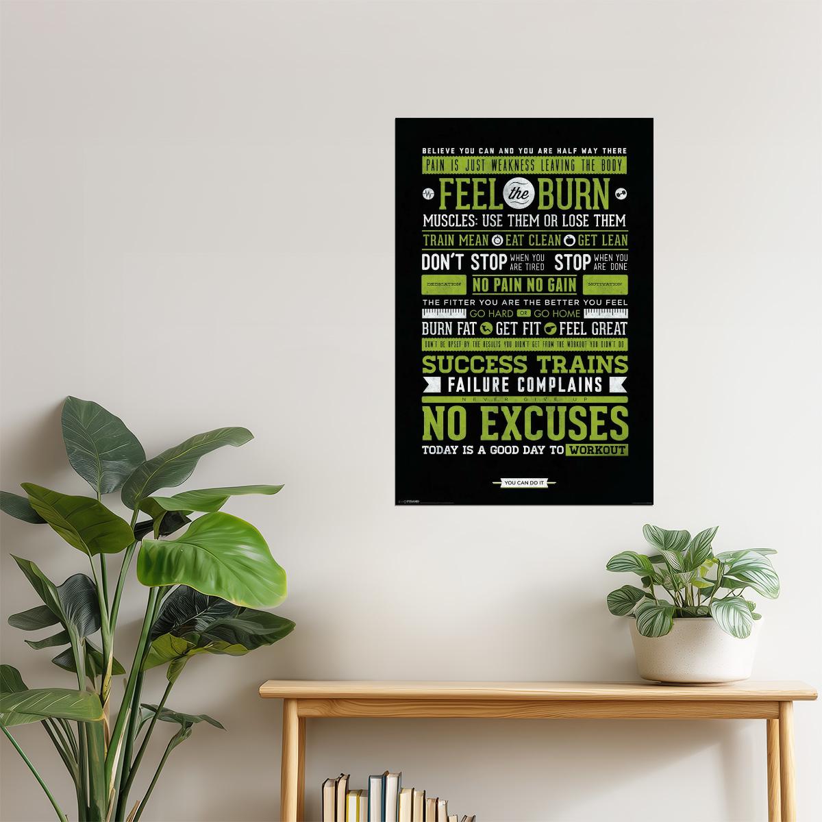 Feel the Burn | Gym Motivational Poster