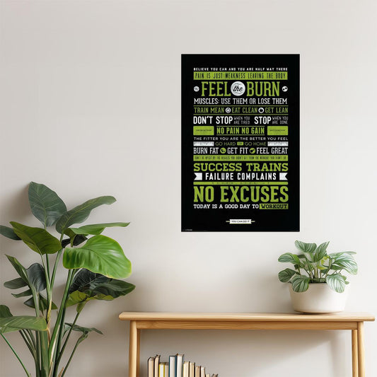 Feel the Burn | Gym Motivational Poster