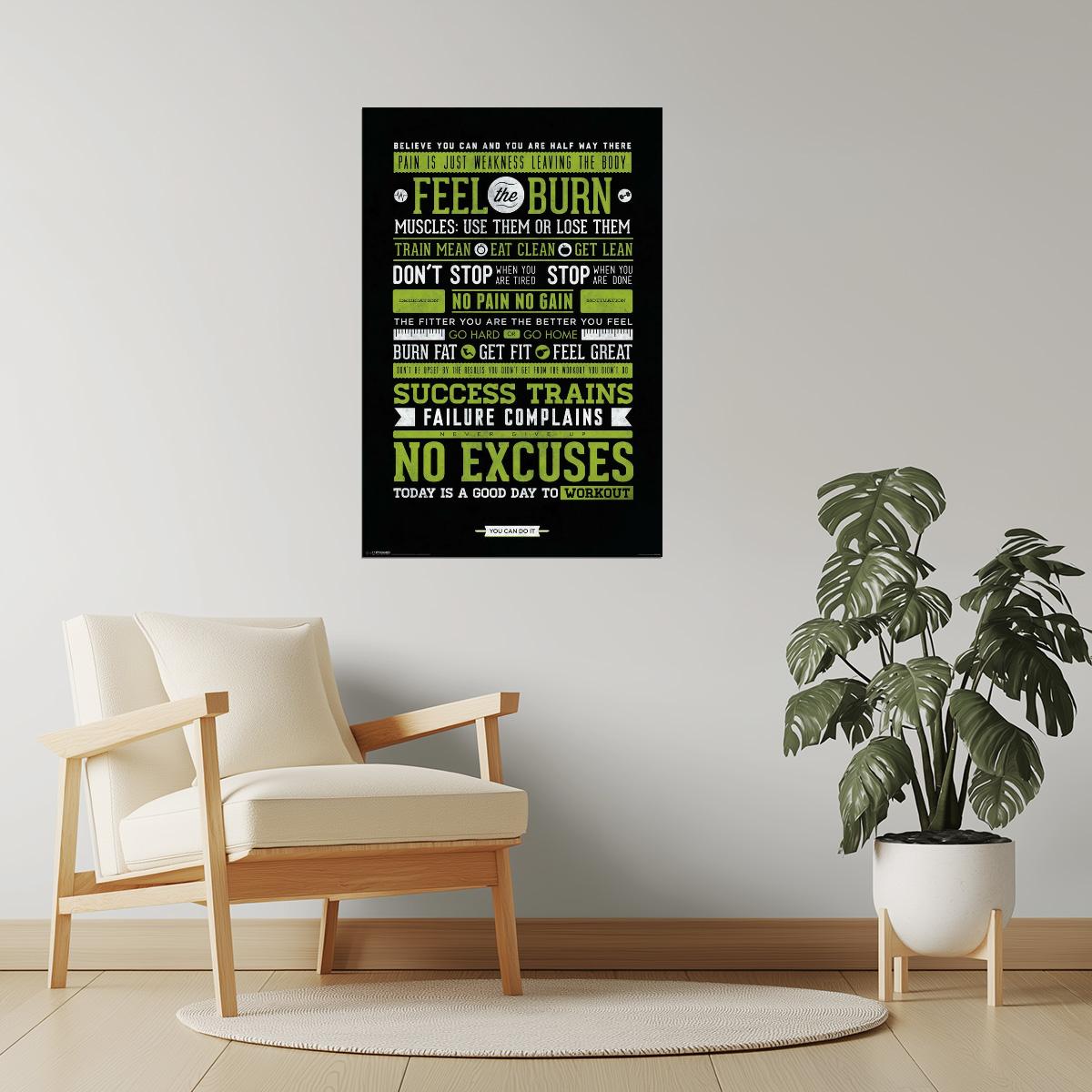 Feel the Burn | Gym Motivational Poster