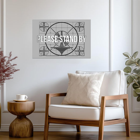 "Please Stand By" TV Test Pattern | Classic Television Broadcast | Vintage Retro Poster - Vintage & Retro Poster
