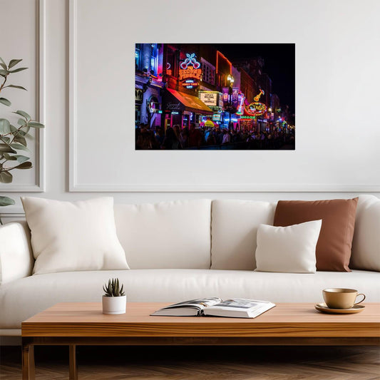 Nashville Neon Signs at Night | Urban Photography Print | City Life Poster - Photography Poster