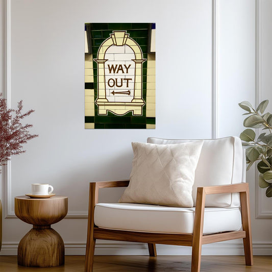 "Way Out" London Underground Sign Photo | Tube Station Tile | British Themed Poster - Type & Quotes Poster