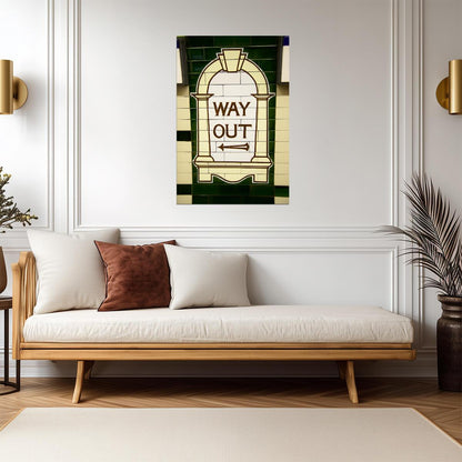 "Way Out" London Underground Sign Photo | Tube Station Tile | British Themed Poster - Type & Quotes Poster