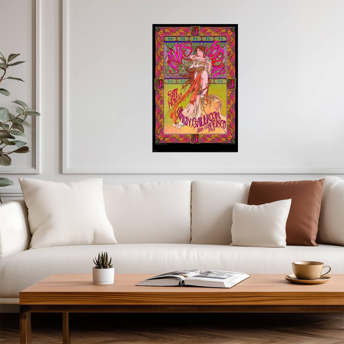 Janis Joplin at Avalon Ballroom 1967 | Bob Masse Concert Poster | Art Nouveau Psychedelic Rock Art - Music Poster
