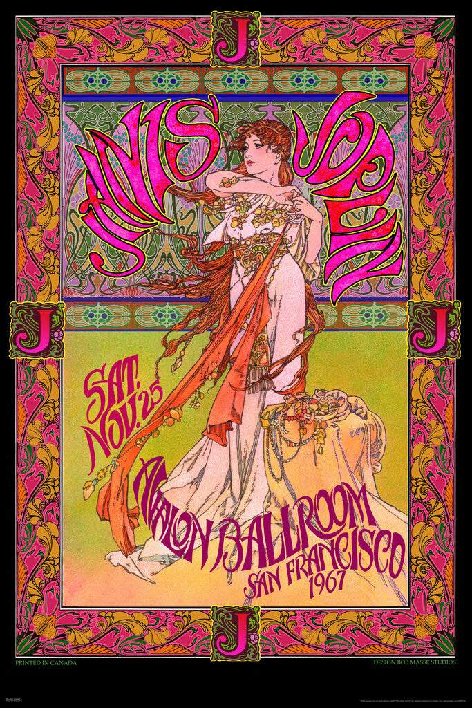 Janis Joplin at Avalon Ballroom 1967 | Bob Masse Concert Poster | Art Nouveau Psychedelic Rock Art - Music Poster