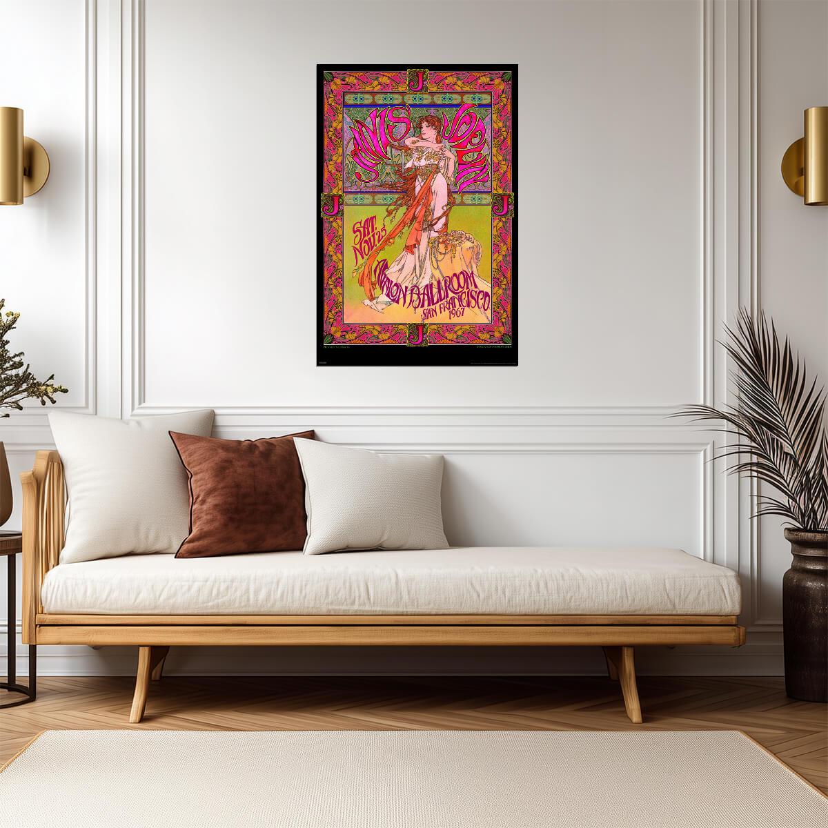 Janis Joplin at Avalon Ballroom 1967 | Bob Masse Concert Poster | Art Nouveau Psychedelic Rock Art - Music Poster