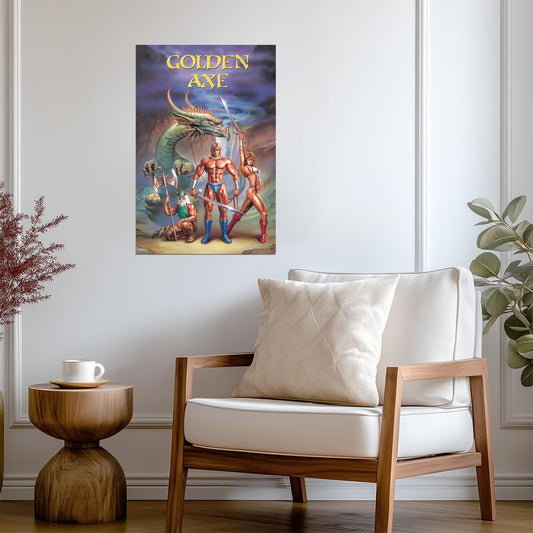 Golden Axe | Retro Gaming Poster | Nostalgic Genesis Arcade Art