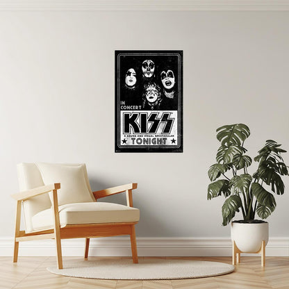 KISS Live Concert Poster | Vintage 70s Rock Print | Heavy Metal Wall Art