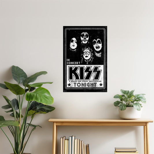KISS Live Concert Poster | Vintage 70s Rock Print | Heavy Metal Wall Art