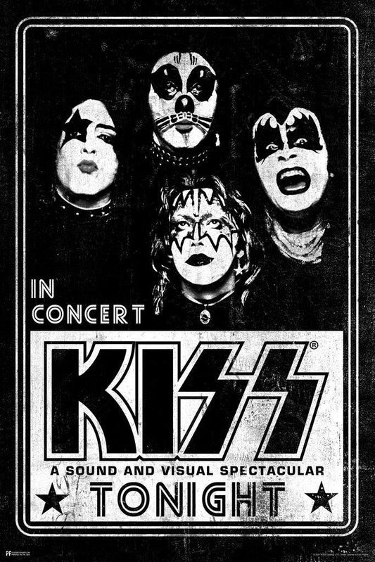 KISS Live Concert Poster | Vintage 70s Rock Print | Heavy Metal Wall Art