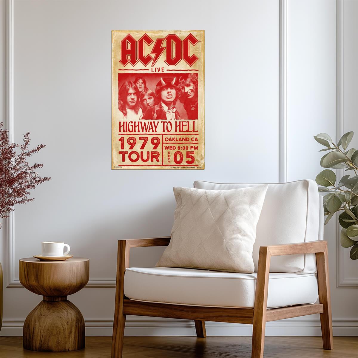 AC/DC Highway to Hell 1979 Tour | Rock Band Concert Poster | Vintage Music Memorabilia - Music Poster