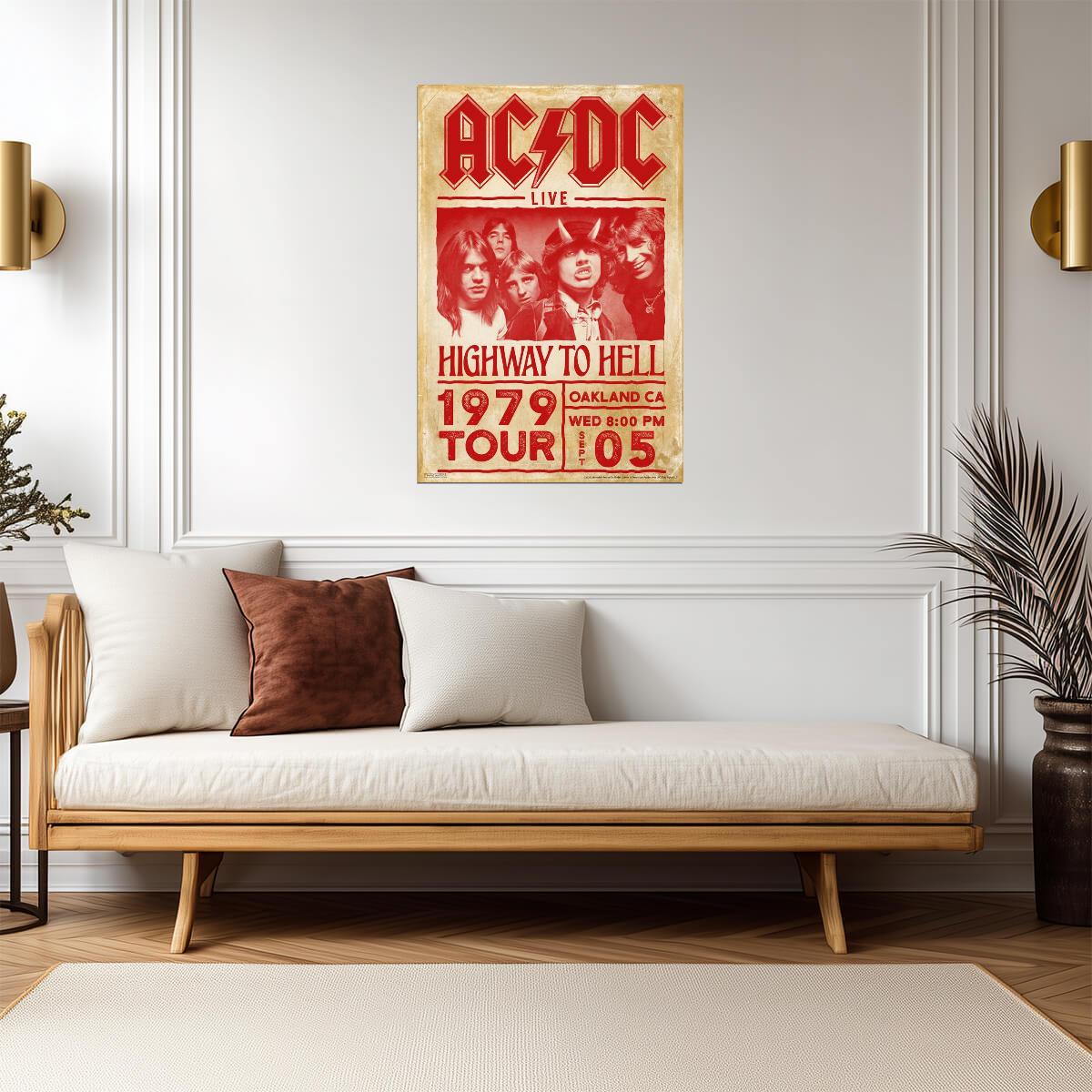 AC/DC Highway to Hell 1979 Tour | Rock Band Concert Poster | Vintage Music Memorabilia - Music Poster