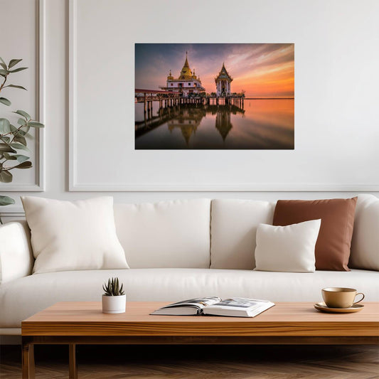 Reflection of Wat Hong Thong Temple | Thailand Architecture Photography | Travel Poster - Photography Poster