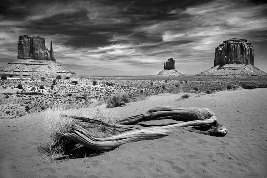 The Mittens of Monument Valley | Black and White Landscape Photography | Western Poster - Photography Poster