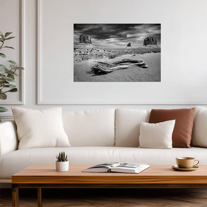 The Mittens of Monument Valley | Black and White Landscape Photography | Western Poster - Photography Poster