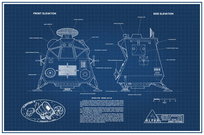 Lost in Space Space Pod | Sci-Fi Blueprint Poster | TV Show Schematics - Movies & TV Poster