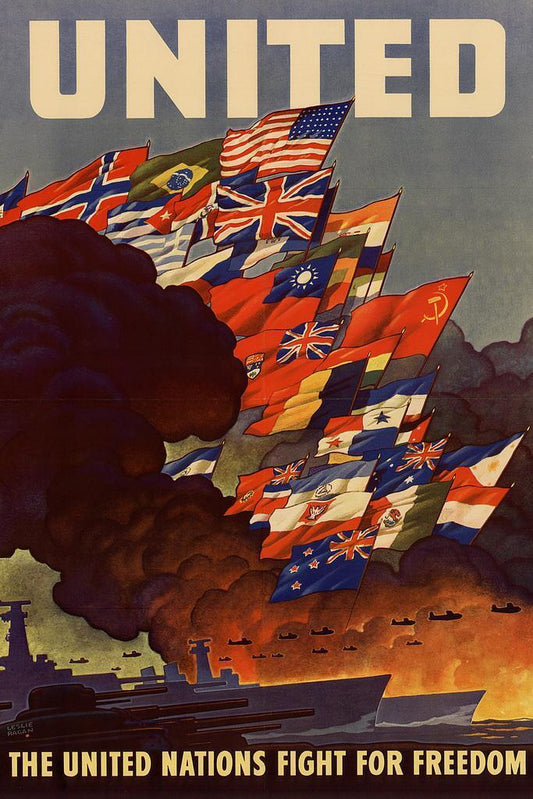 "The United Nations Fight For Freedom" | WWII Alliance Poster | Vintage Propaganda Art - Vintage & Retro Poster