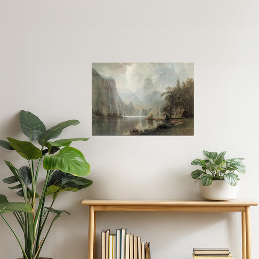 Albert Bierstadt In The Mountains Poster | Luminism Landscape Painting | Fine Art Print