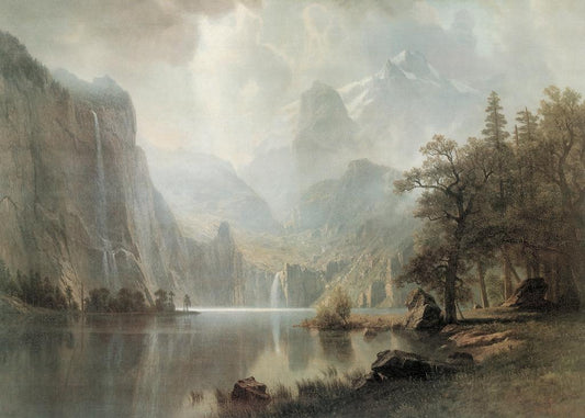 Albert Bierstadt In The Mountains Poster | Luminism Landscape Painting | Fine Art Print