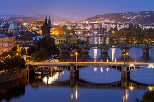 Bridges Over Vltava River in Prague | Czech Republic Cityscape Photography | European Travel Poster - Photography Poster
