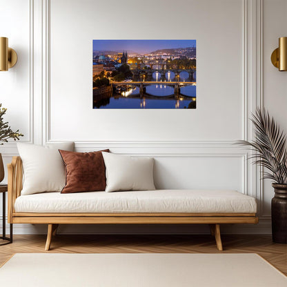 Bridges Over Vltava River in Prague | Czech Republic Cityscape Photography | European Travel Poster - Photography Poster