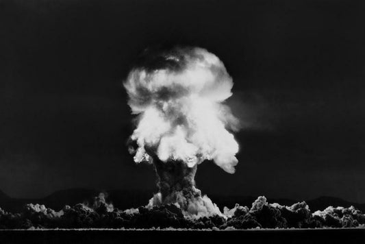 Nuclear Bomb Explosion Nevada 1957 | Historical Black and White Photo | Cold War Era Poster - Vintage & Retro Poster
