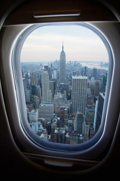 View of Manhattan from an Airplane | New York Aerial Photography | Travel Poster - Photography Poster