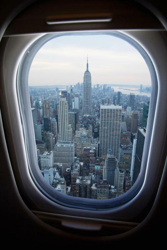 View of Manhattan from an Airplane | New York Aerial Photography | Travel Poster - Photography Poster