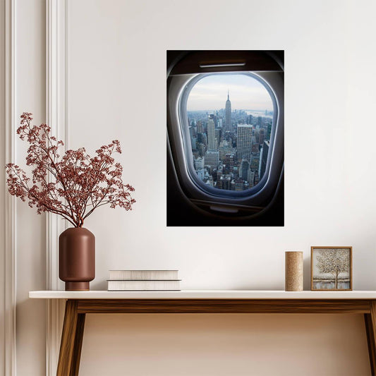 View of Manhattan from an Airplane | New York Aerial Photography | Travel Poster - Photography Poster