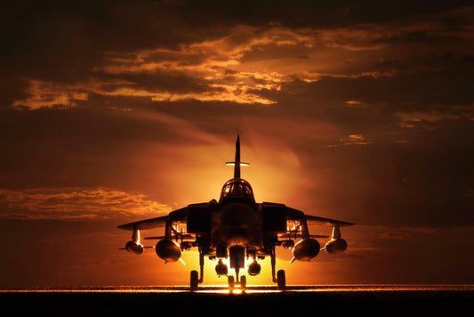 Tornado Combat Aircraft at Sunset | Military Silhouette Photography | Aviation Poster - Cars Poster
