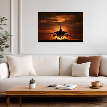 Tornado Combat Aircraft at Sunset | Military Silhouette Photography | Aviation Poster - Cars Poster