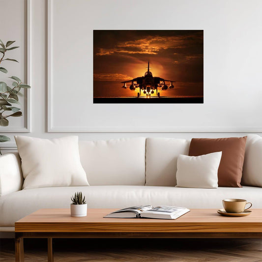 Tornado Combat Aircraft at Sunset | Military Silhouette Photography | Aviation Poster - Cars Poster
