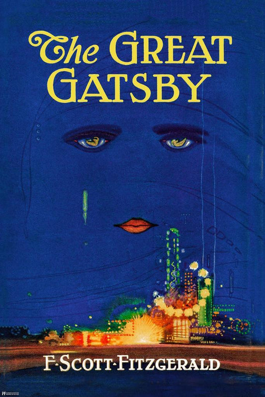The Great Gatsby Book Cover Poster | Art Deco Literature Art | F. Scott Fitzgerald Print