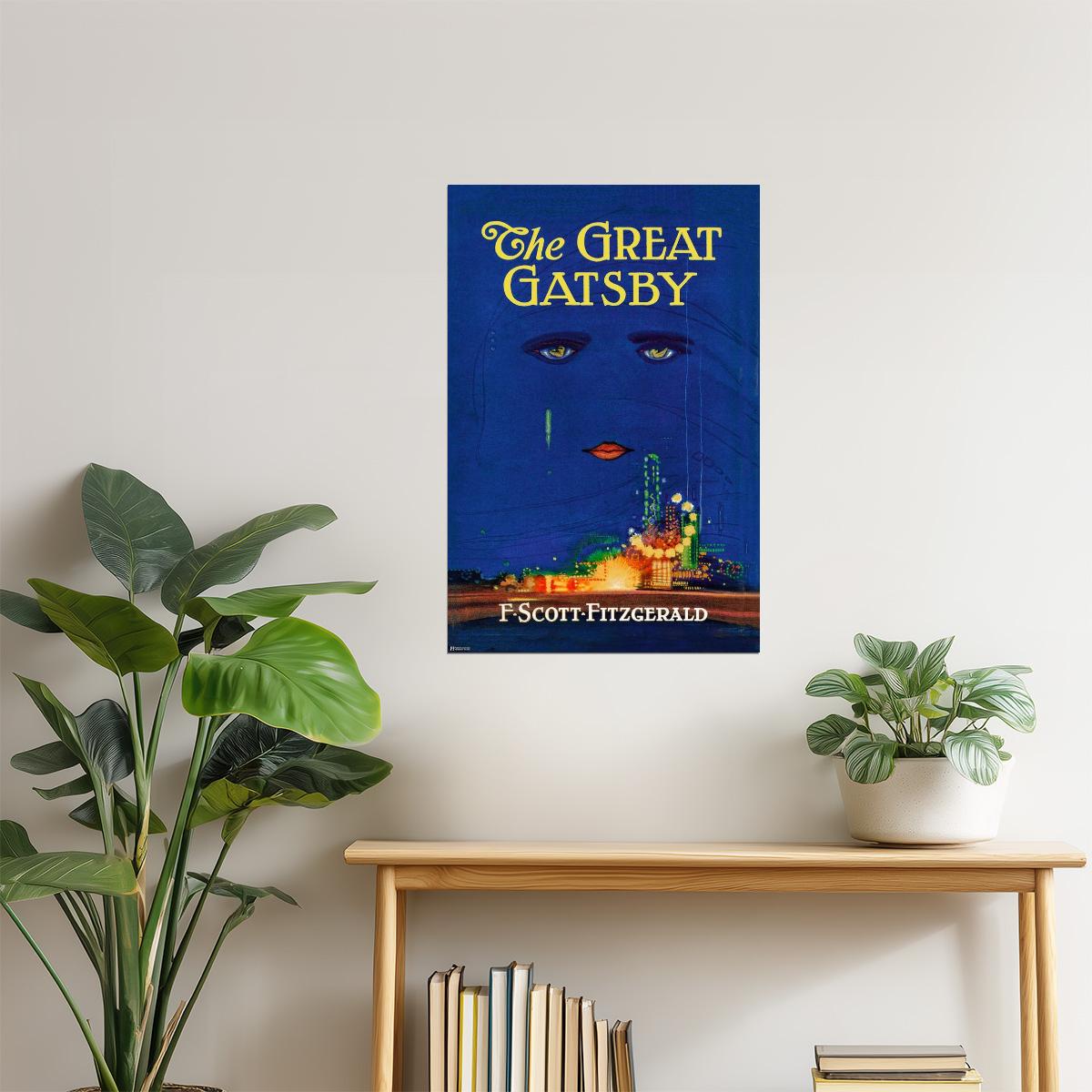 The Great Gatsby Book Cover Poster | Art Deco Literature Art | F. Scott Fitzgerald Print