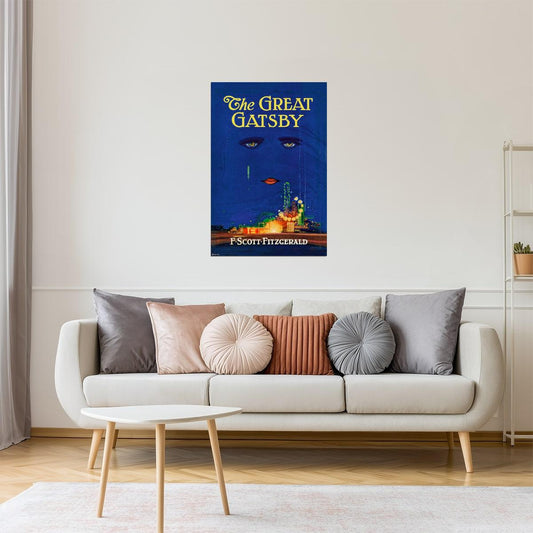 The Great Gatsby Book Cover Poster | Art Deco Literature Art | F. Scott Fitzgerald Print