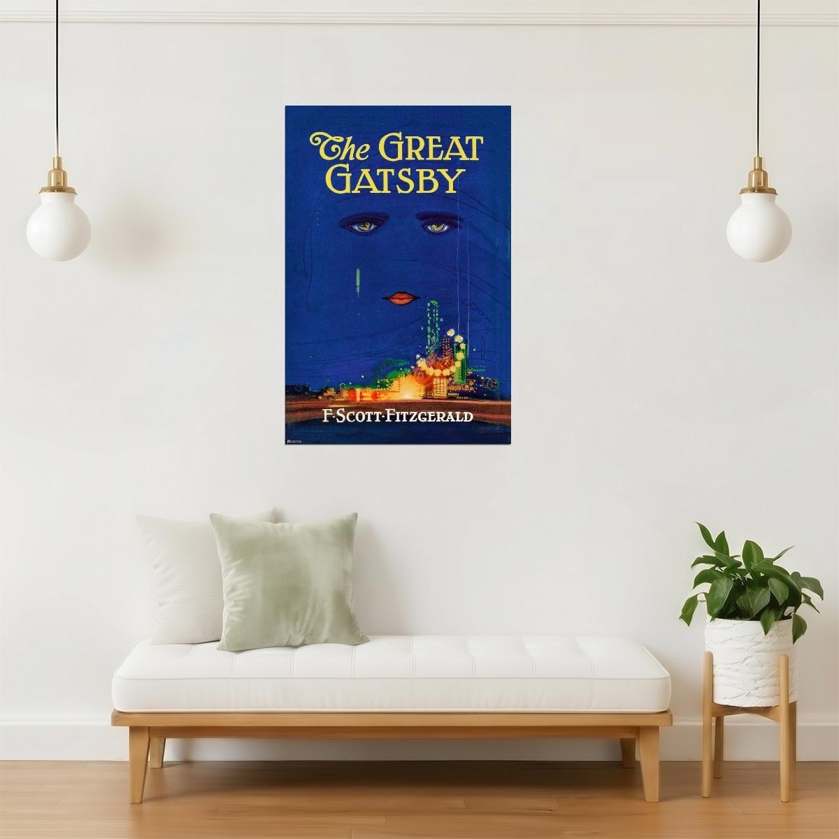 The Great Gatsby Book Cover Poster | Art Deco Literature Art | F. Scott Fitzgerald Print