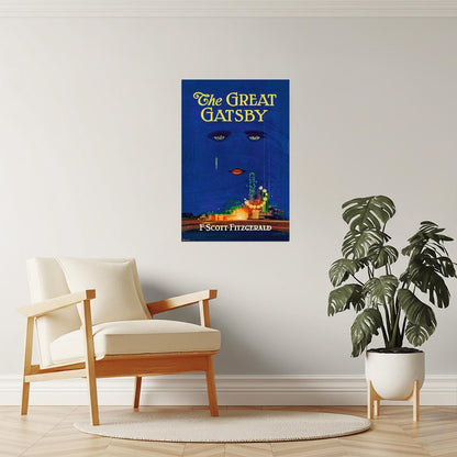 The Great Gatsby Book Cover Poster | Art Deco Literature Art | F. Scott Fitzgerald Print