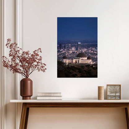 Griffith Park Observatory and Los Angeles Skyline | California Photography | Cityscape Poster - Photography Poster