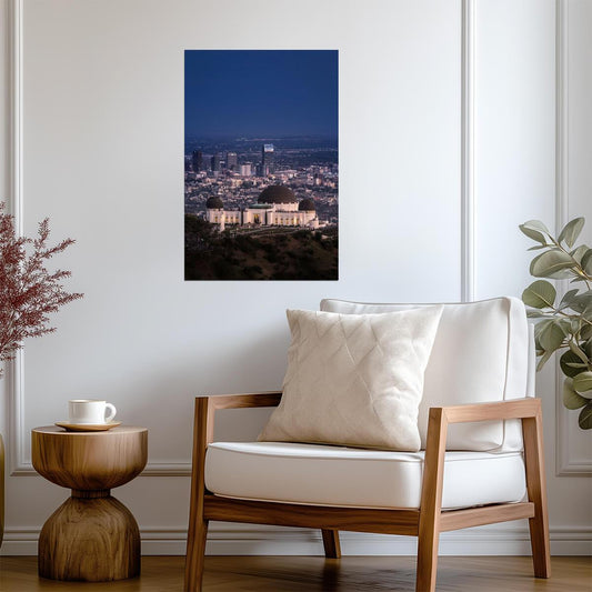 Griffith Park Observatory and Los Angeles Skyline | California Photography | Cityscape Poster - Photography Poster