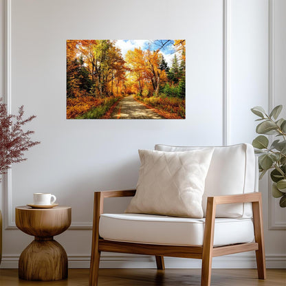 Autumn Road in New Hampshire | Fall Foliage Photography | Nature Landscape Poster - Photography Poster